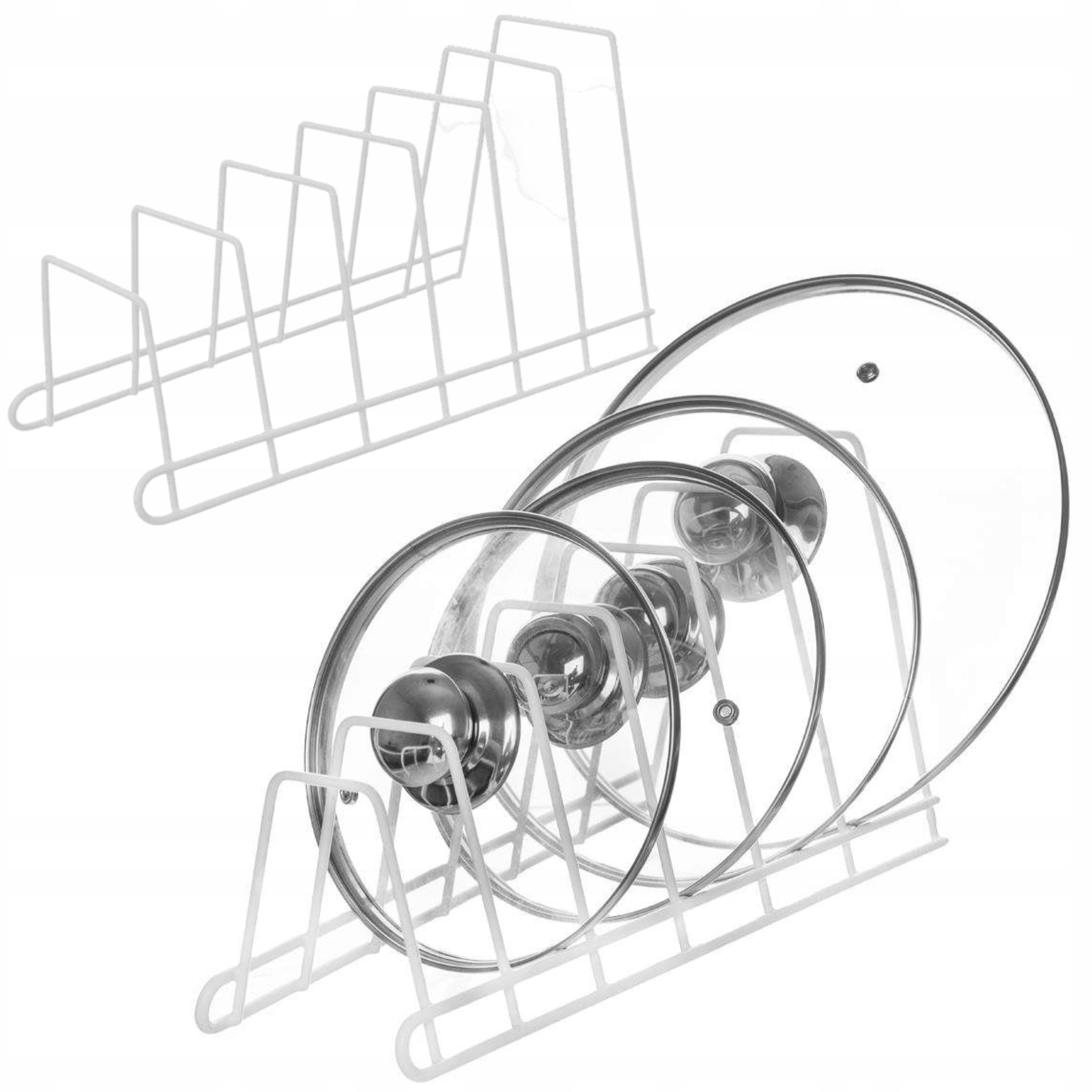 

Stojak Organizer na pokrywki metalowy Biały 34 cm