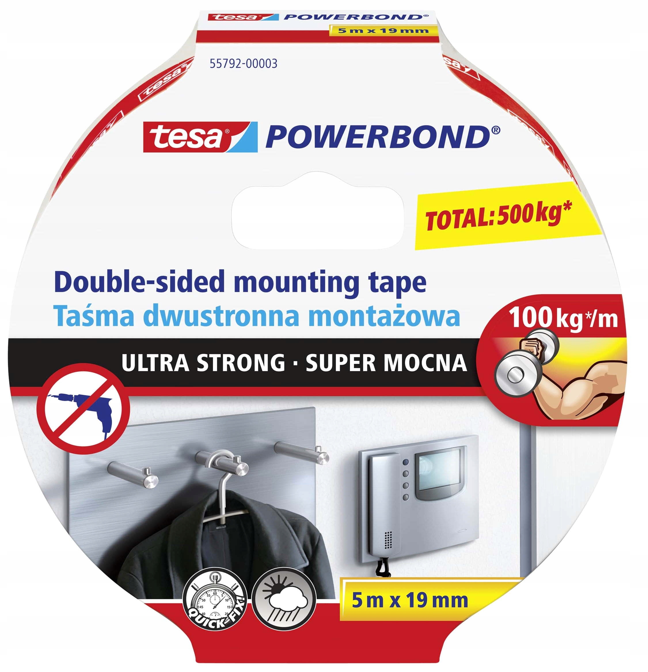 

Taśma dwustronna montażowa Mocna Tesa 5mx19mm