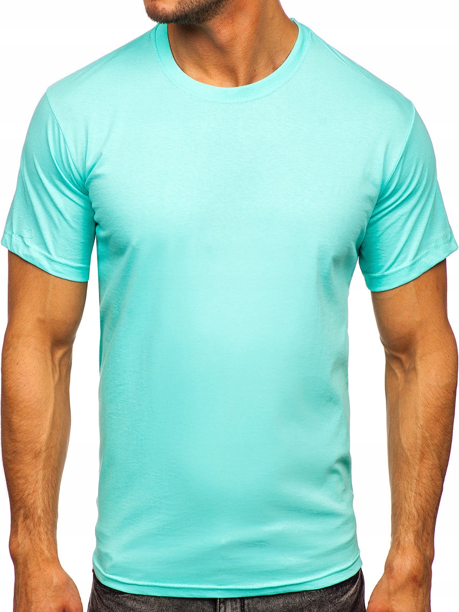 

T-shirt Męski Gładki Miętowy 192397 Rozmiar_l