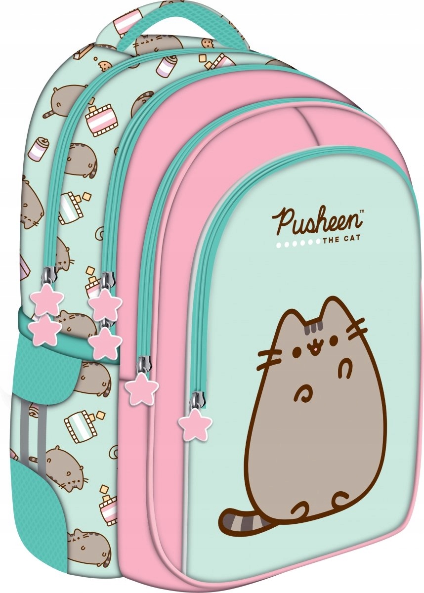 PLECAK SZKOLNY BPL-58 KOT PUSHEEN MINT St.Majewski Puszin