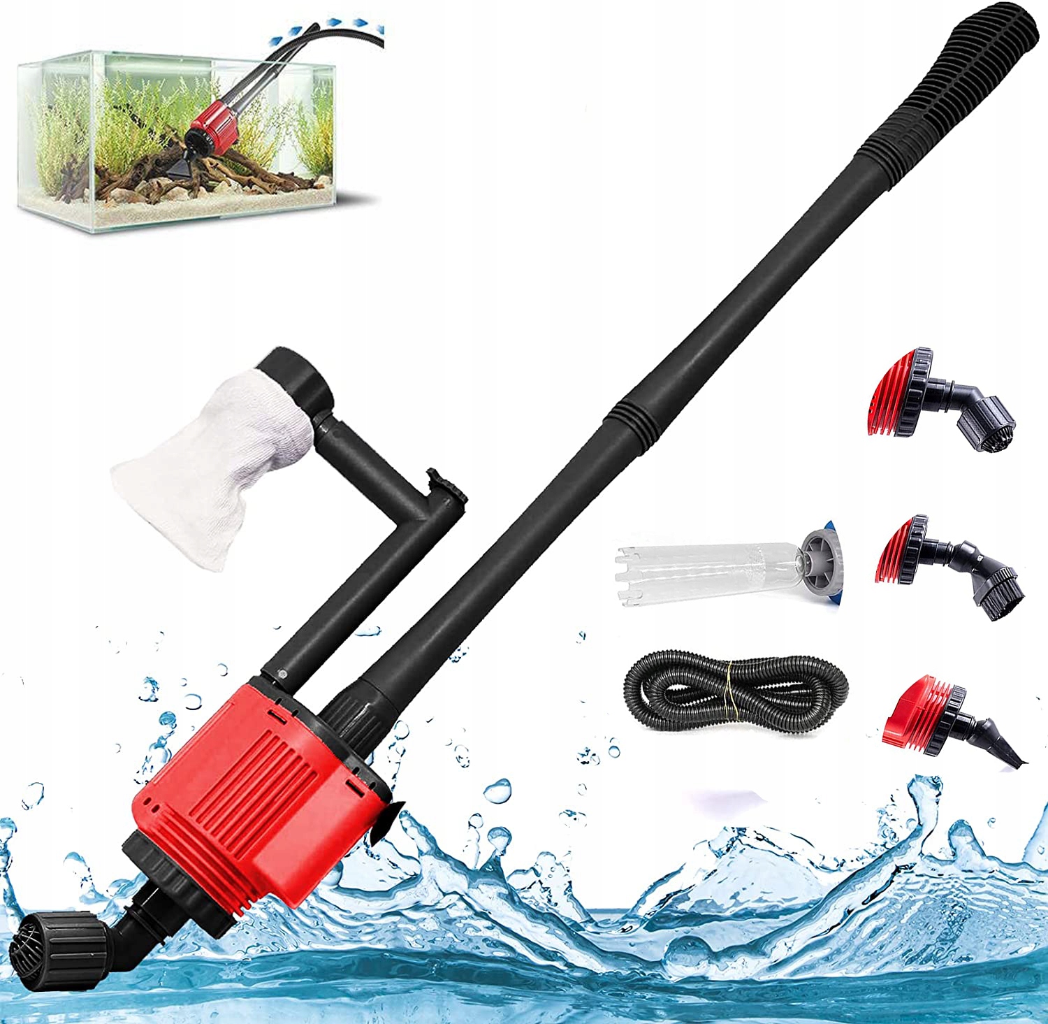 Levně 6V1 Elektrický Vysavač Do Akvária Sada Na Čištění Akvária 28W