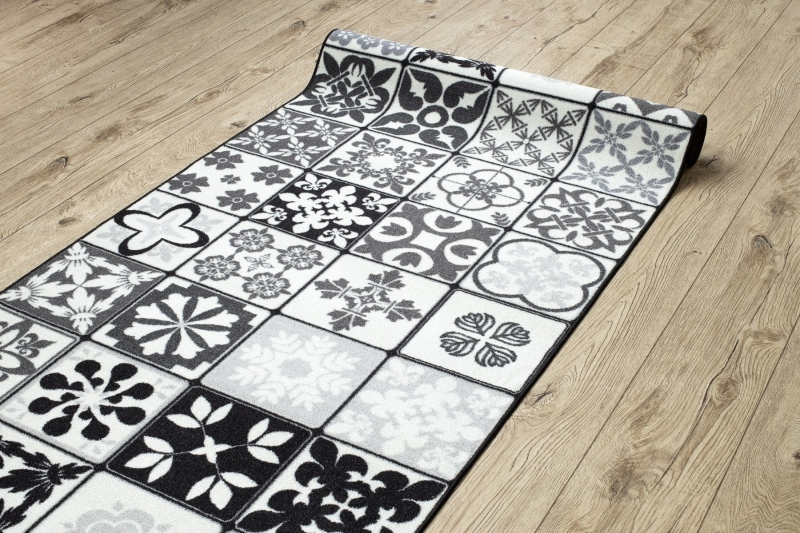 Chodnik antypoślizgowy podgumowany nowoczesny czarny / złoty szer. 67 cm Kolor biały czarny odcienie szarości