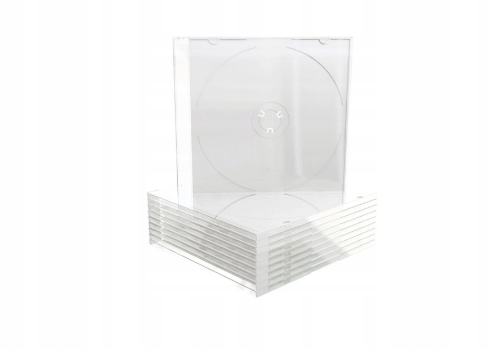 Krabice CD x 1 Slim na disky bezbarvé, průhledné, 10 ks