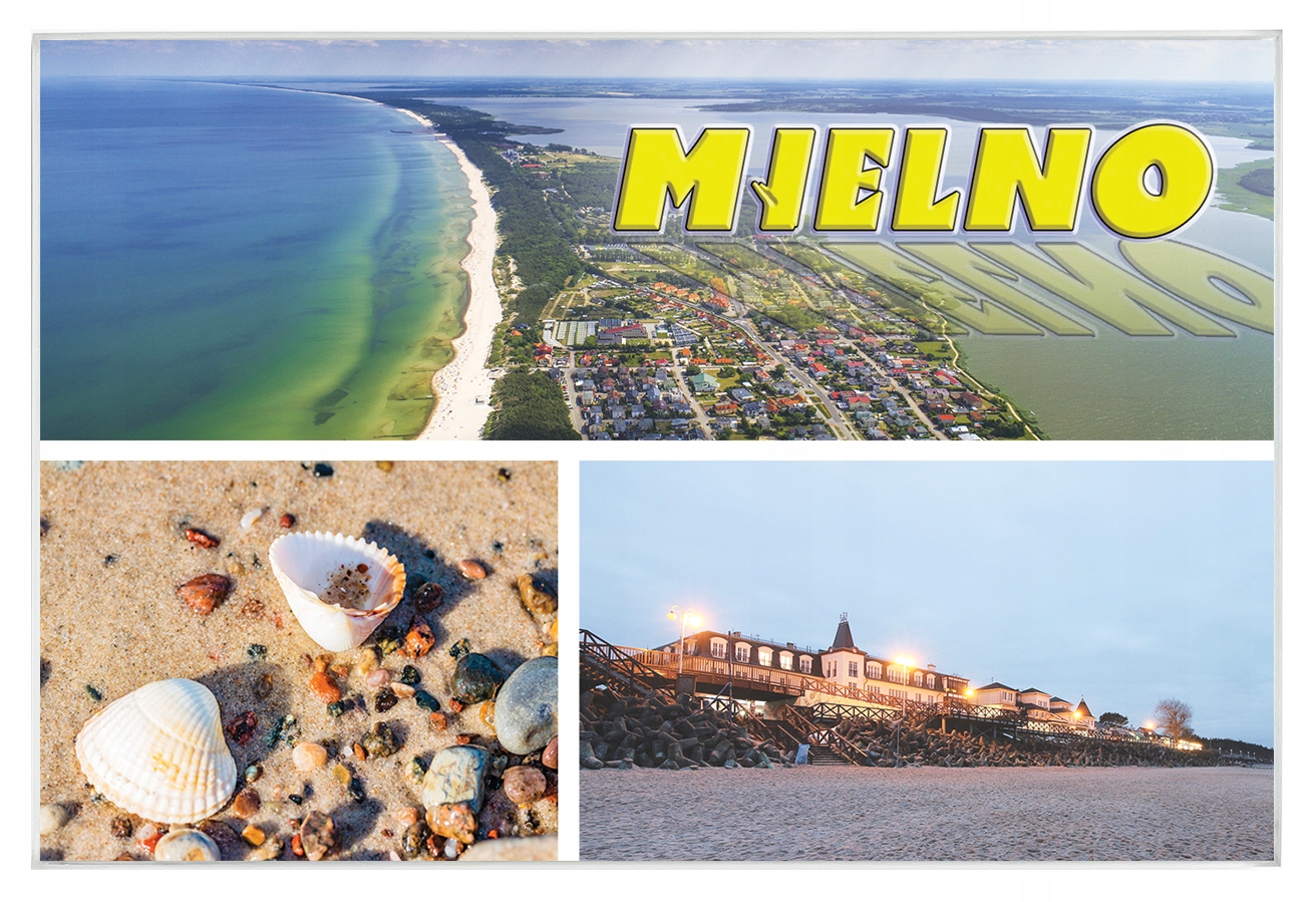 

Magnes na lodówkę szklany miasta - Mielno