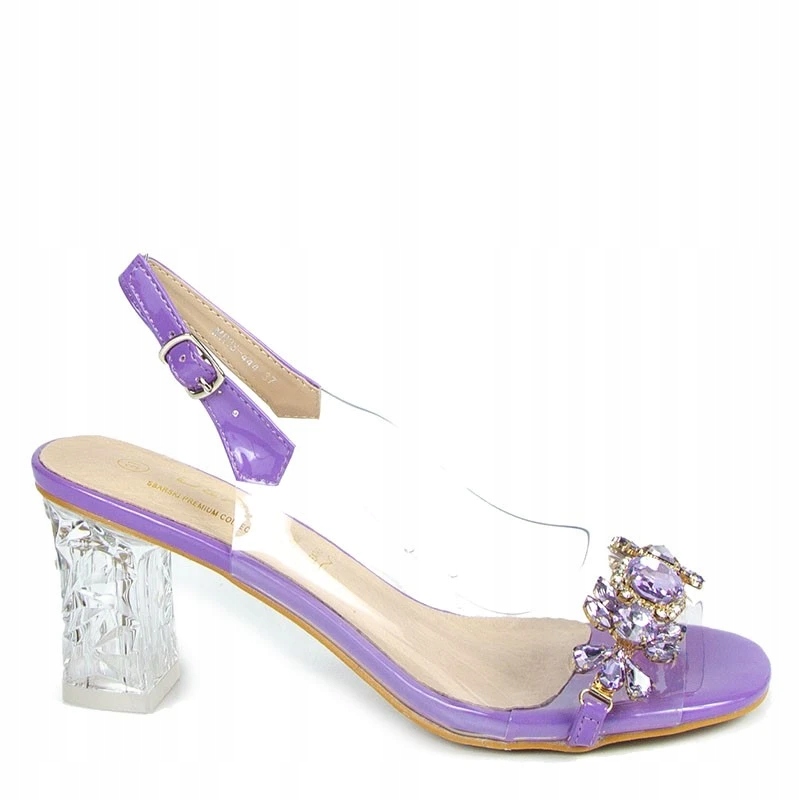 S.barski MR38-444 Transparentní Sandály S Ozdobou Fialové 40