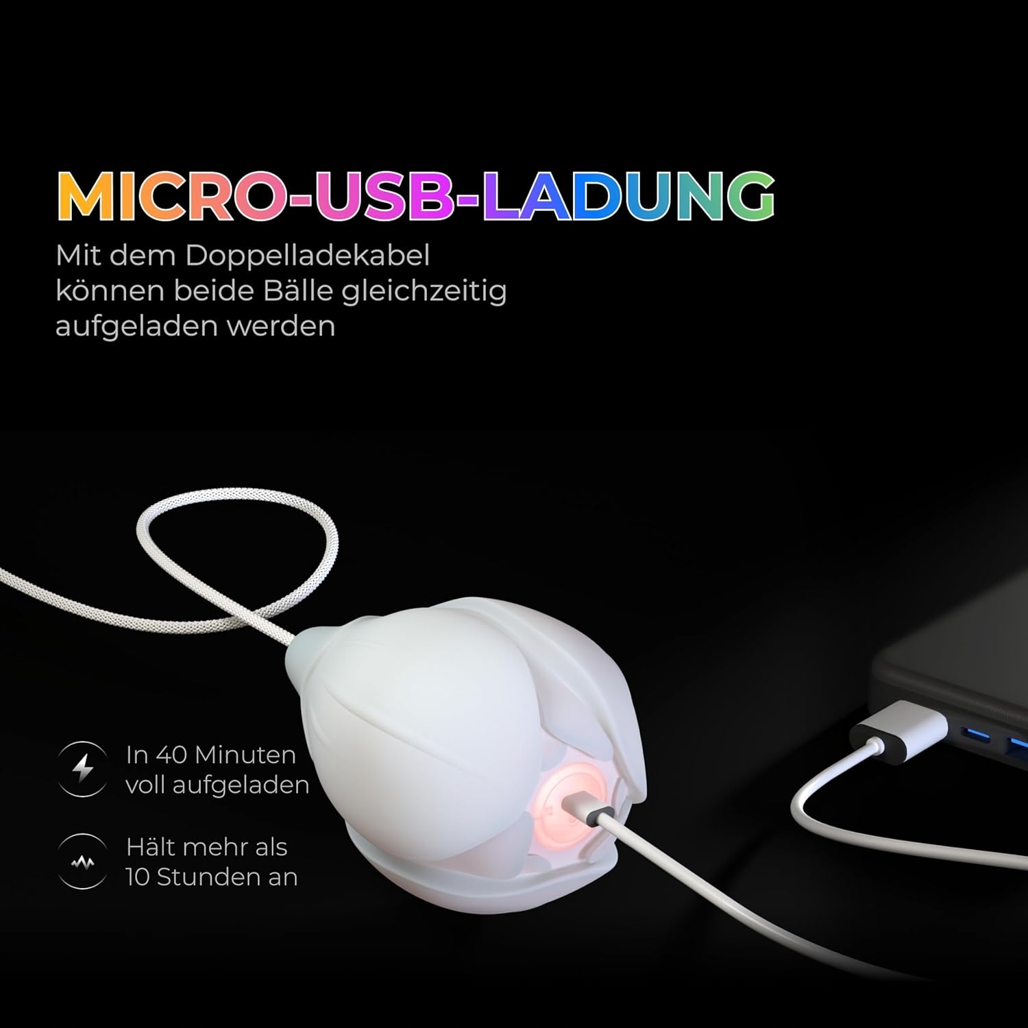 LED Poi Balls Zestaw 2 Świecące w Nocy LED PIĘKNE ładowane usb Model POI BALL