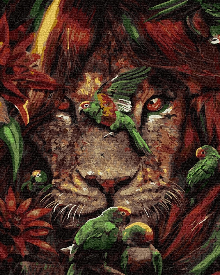 Malování podle čísel. Tropický lev, 40x50 cm
