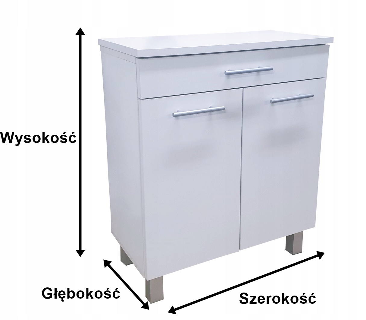 Szafka łazienkowa 72x71 stojąca z szufladą ZŁOŻONA Wysokość mebla 72 cm