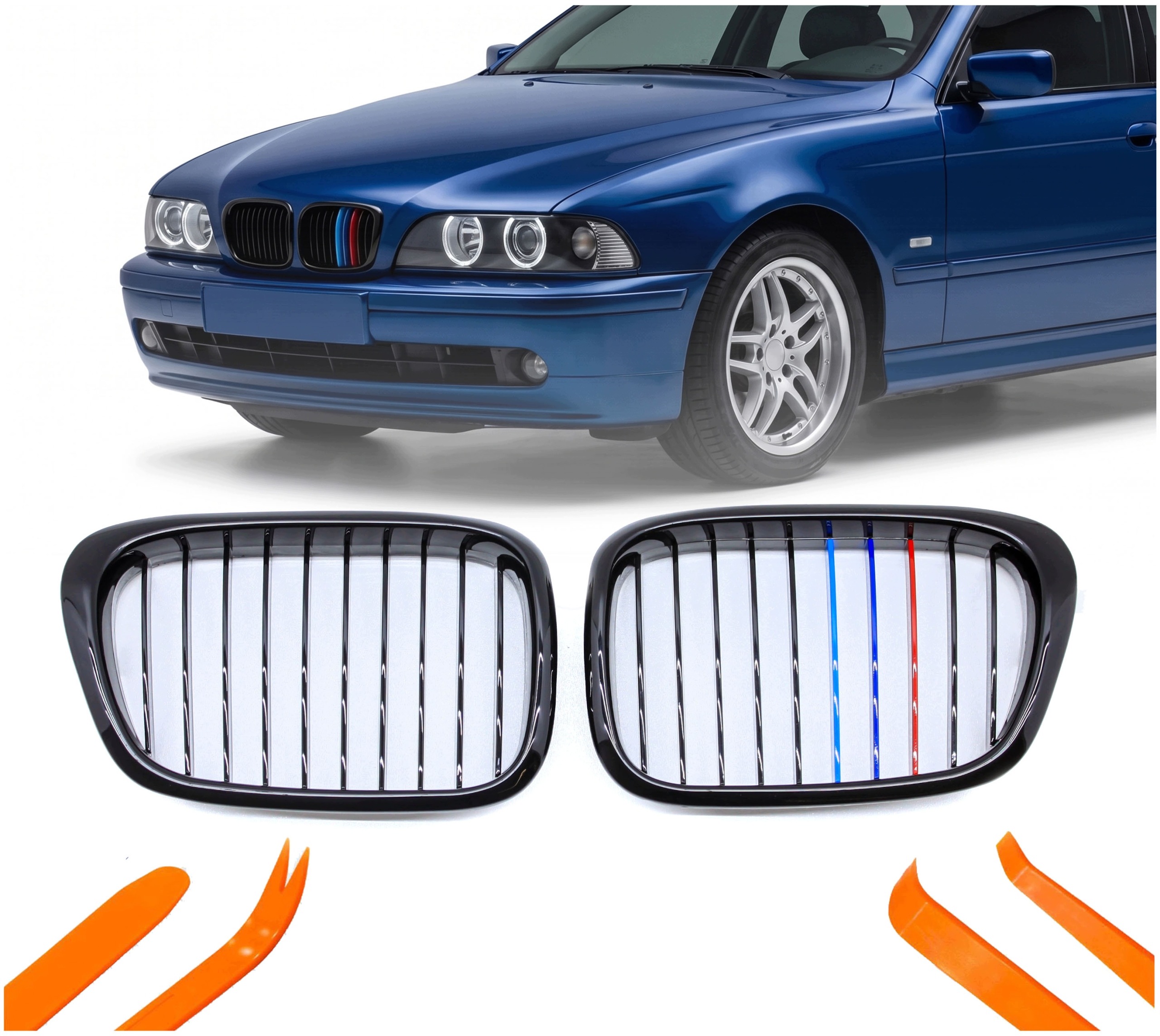 Atrapa Gril Nerki Bmw 5 E39 02-04 Černý Lesk Barva M Balení 1 Žebro
