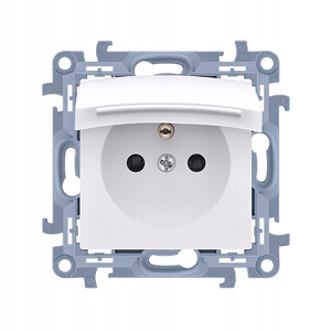 

SIMON10 Gniazdo hermetyczne z klapką białe IP44