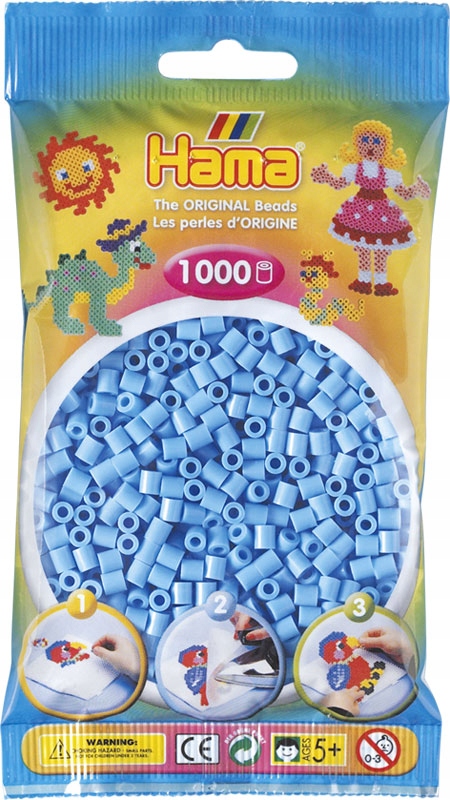 

Koraliki 1000 szt niebieski pastelowy Hama MIDI 46