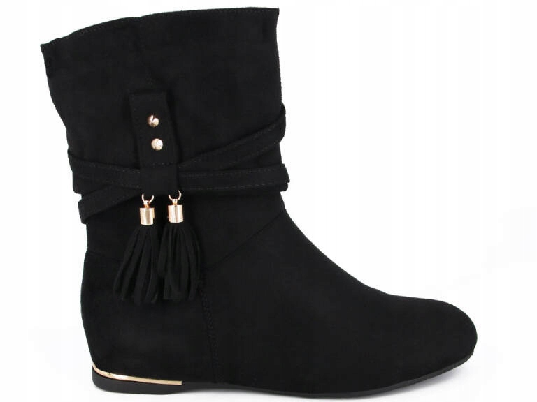 

Botki Na Koturnie Zamszowe Buty Czarne F4M302 41