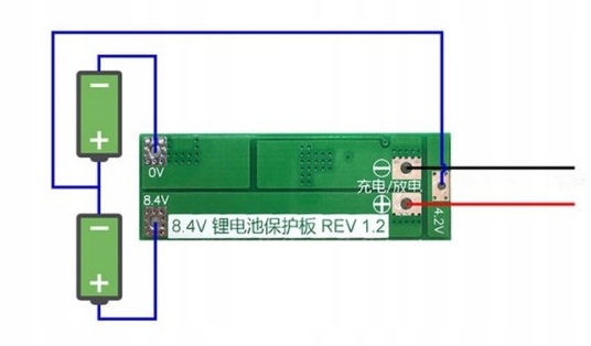 Ładowarka moduł Li-Ion 18650 2S 20A 7,4-8,4V BMS Model 2S 20A