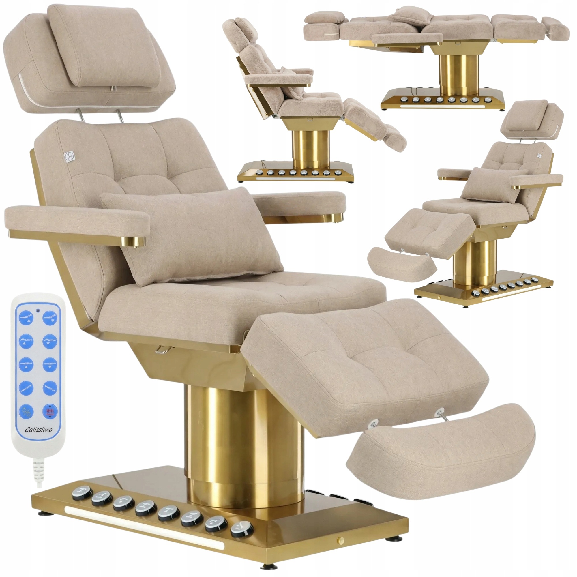 Elektrické kosmetické křeslo do kosmetického salonu, kolébka, 4 pohony