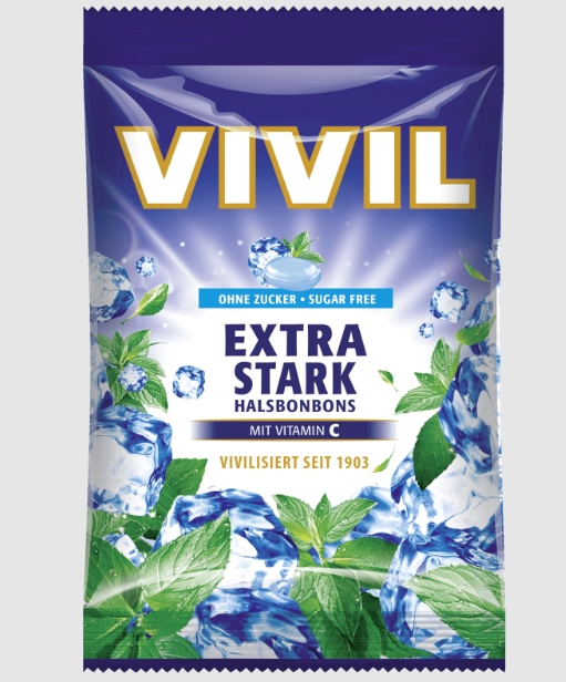 3x Vivil Extra Stark Bonbóny bez cukru 120 g