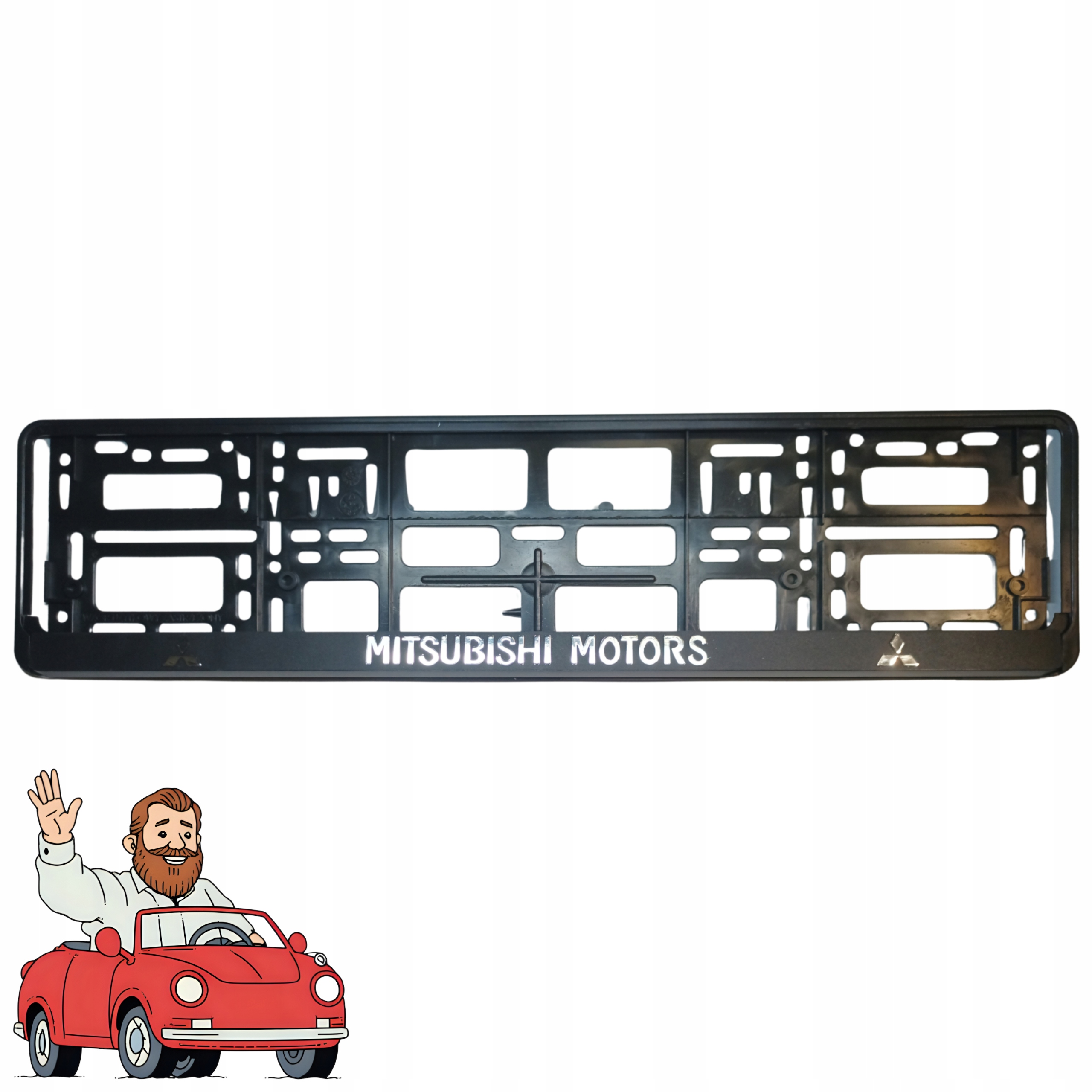 Ramka Mitsubishi pod Tablicę Rejestracyjną czarne wytrzymałe
