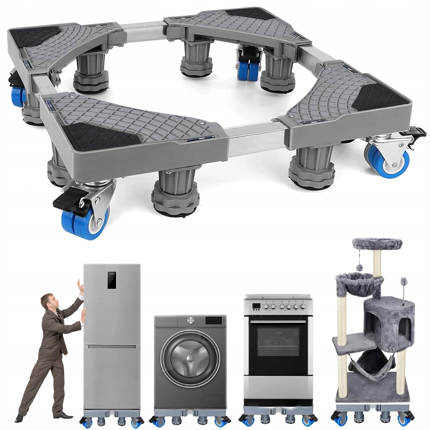 Podstawka Ruchoma Pod Pralkę Regulowana Podstawa Sprzęt Agd Z 4 Kółkami