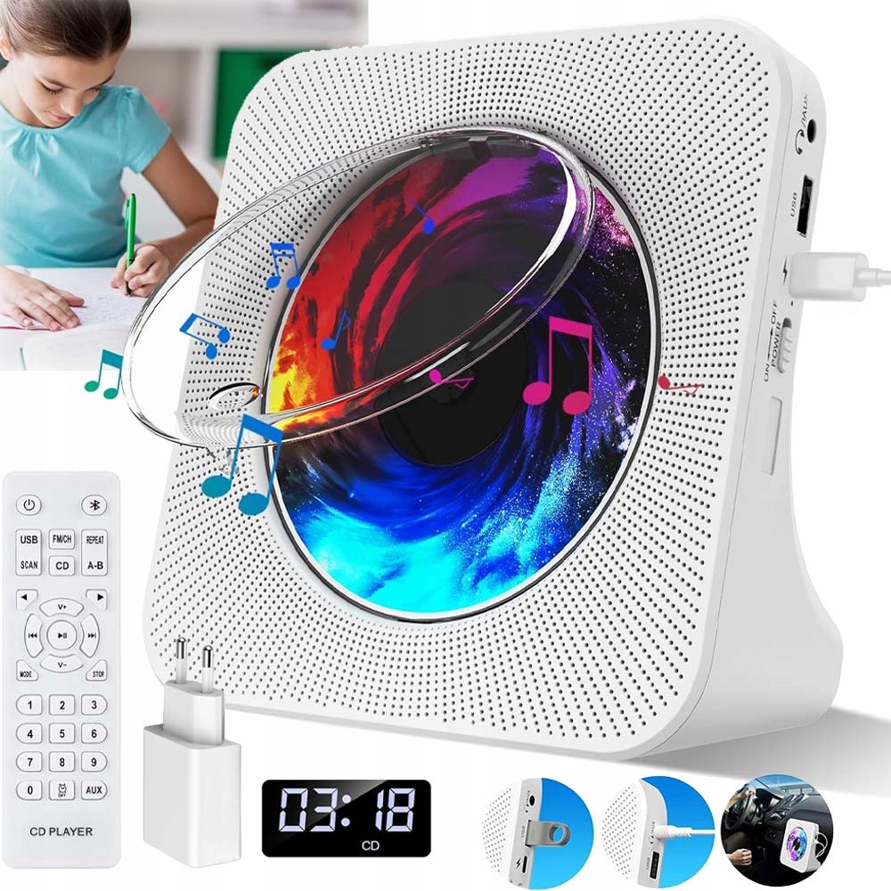 Odtwarzacz płyt CD GUERAY KC-806 bezprzewodowy Bluetooth głośnik biurkowy