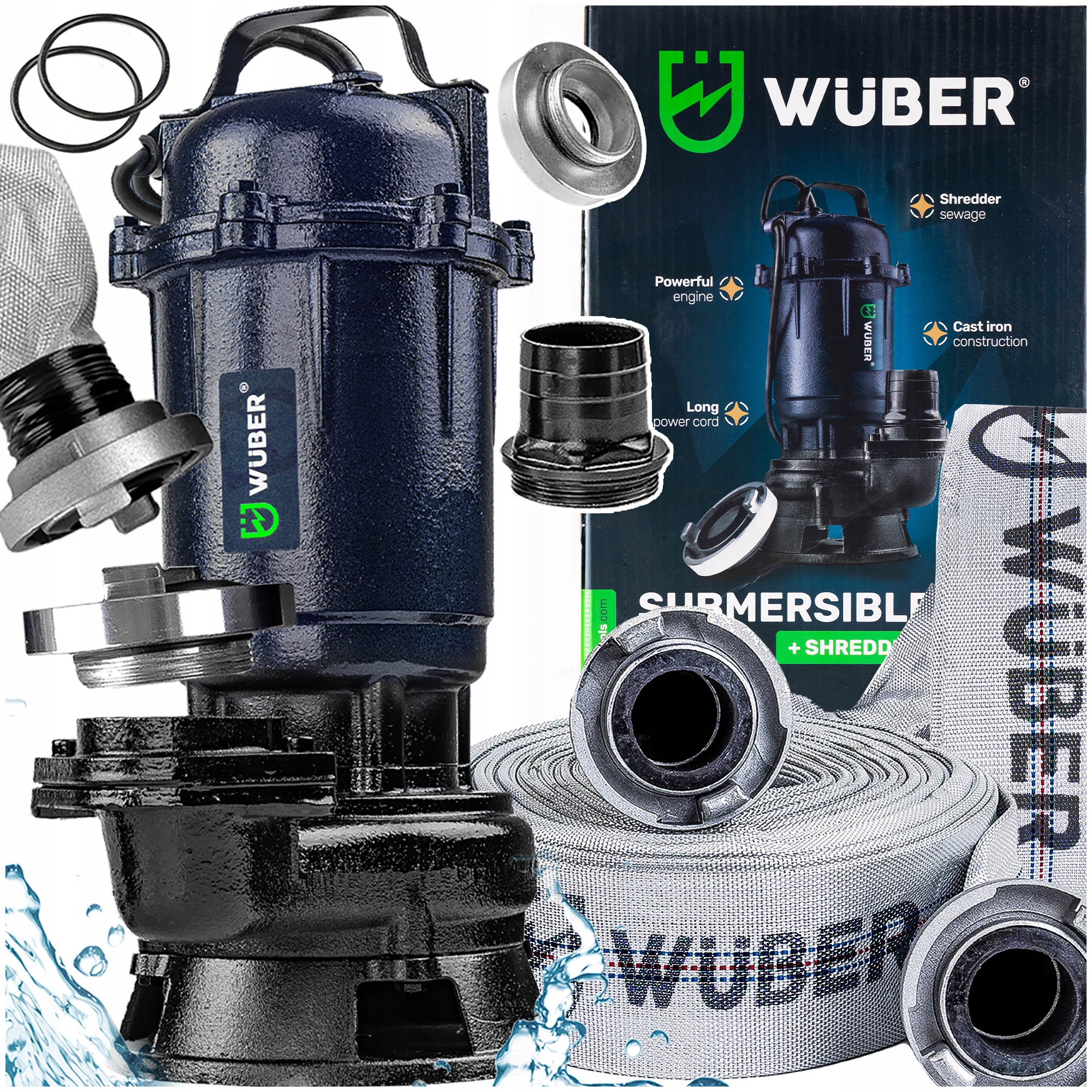 Pompa Z Rozdrabniaczem Do Szamba Wody Brudnej Czystej Fastfix+wąż 30M Wuber