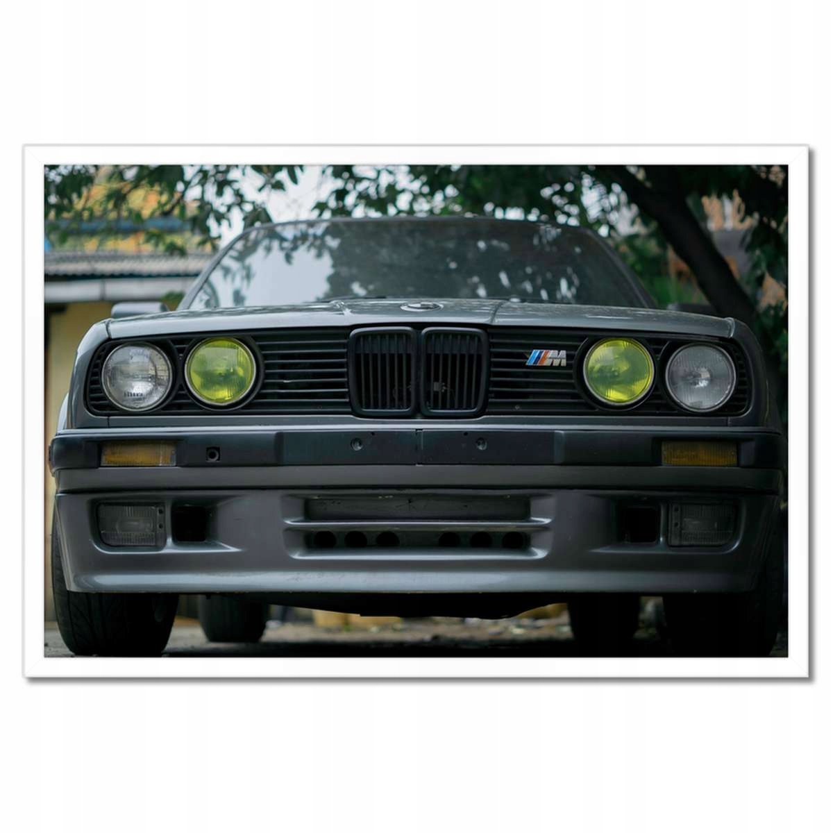 Plakáty v rámu 60x40 Šedé auto Bmw