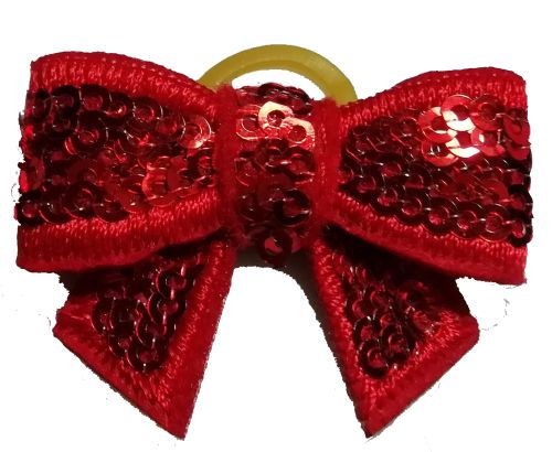 

Czerwone Cekinowe Kokardki Ok. 4 CM X 3CM Gumki