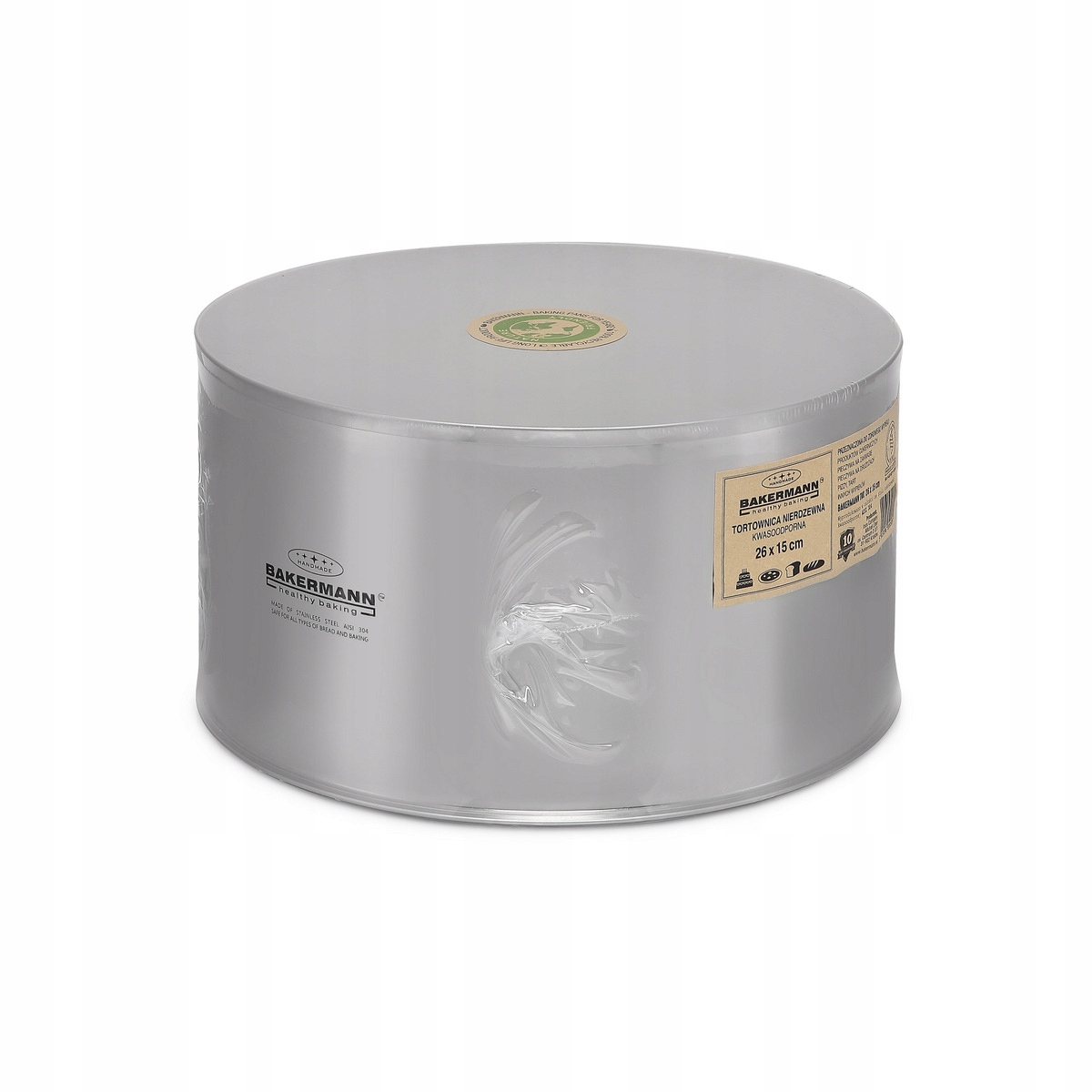 Forma Na Tortu nerezová kyselinovzdorná Vysoká 15 cm Bakermann fi 26 cm Aisi 304