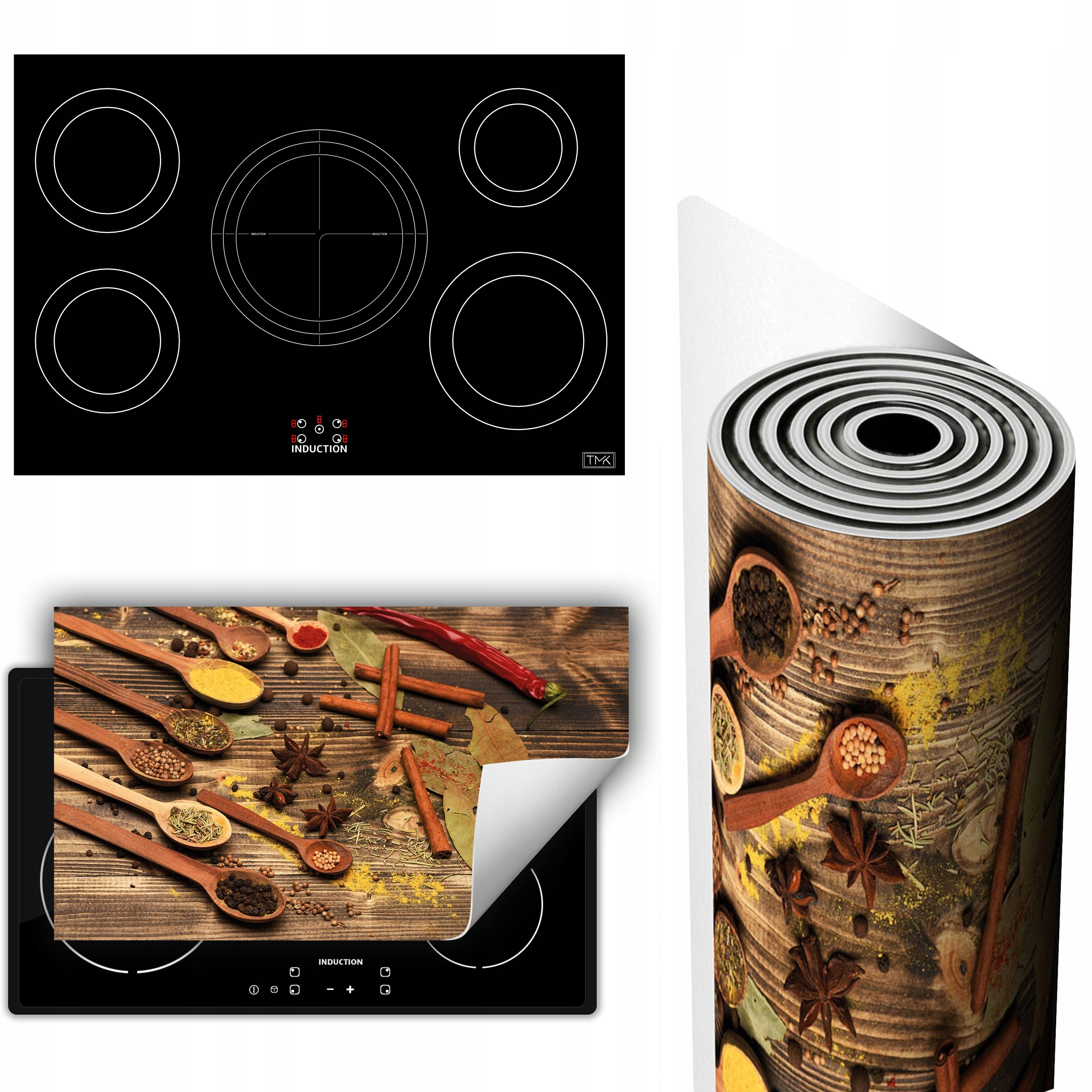Vinylová Podložka Na Ochranu Kuchyňské Desky 90x52 Dřevo koření