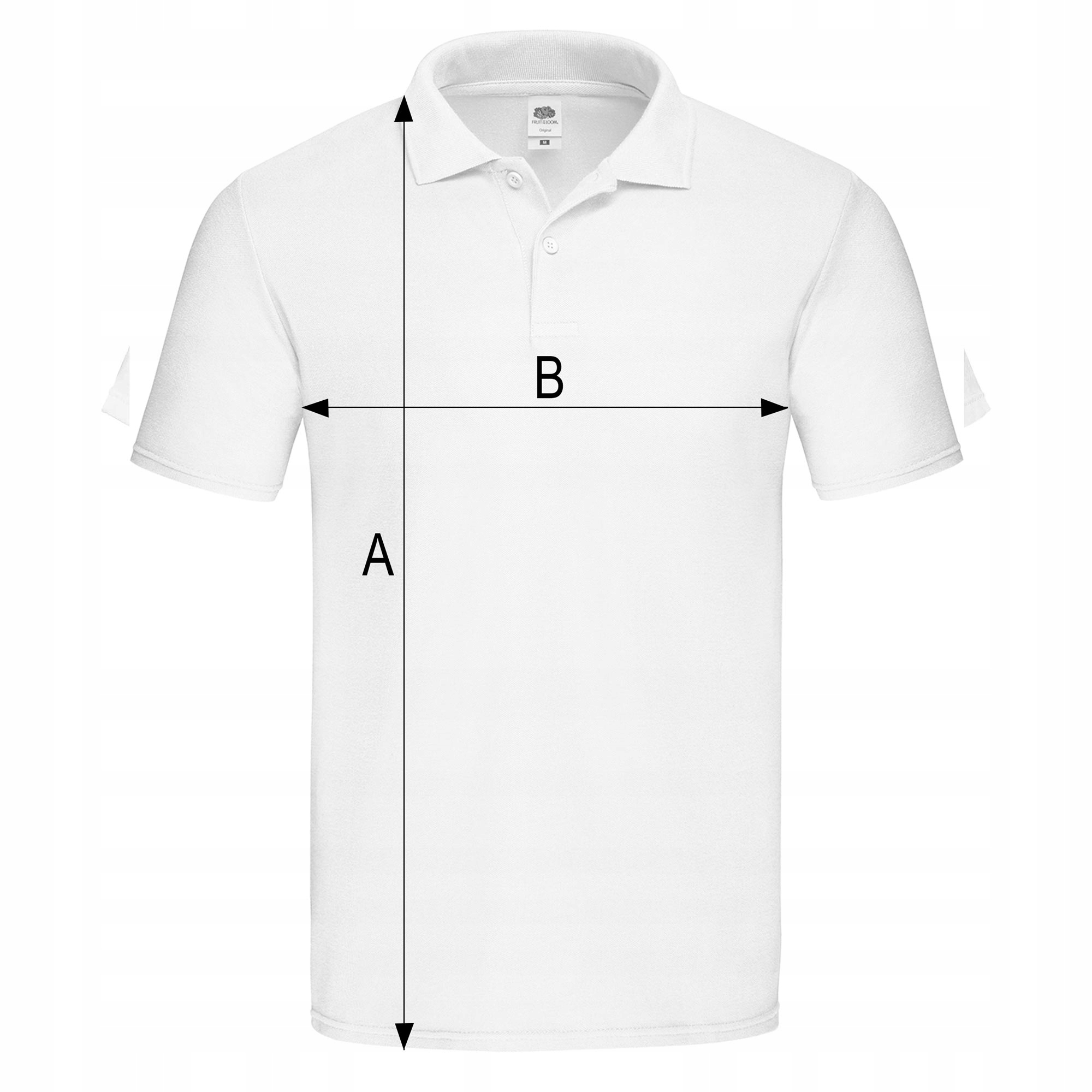 KOSZULKA POLO POLÓWKA MĘSKA FRUIT OF THE LOOM ORIGINAL biała 3XL Wzór dominujący bez wzoru