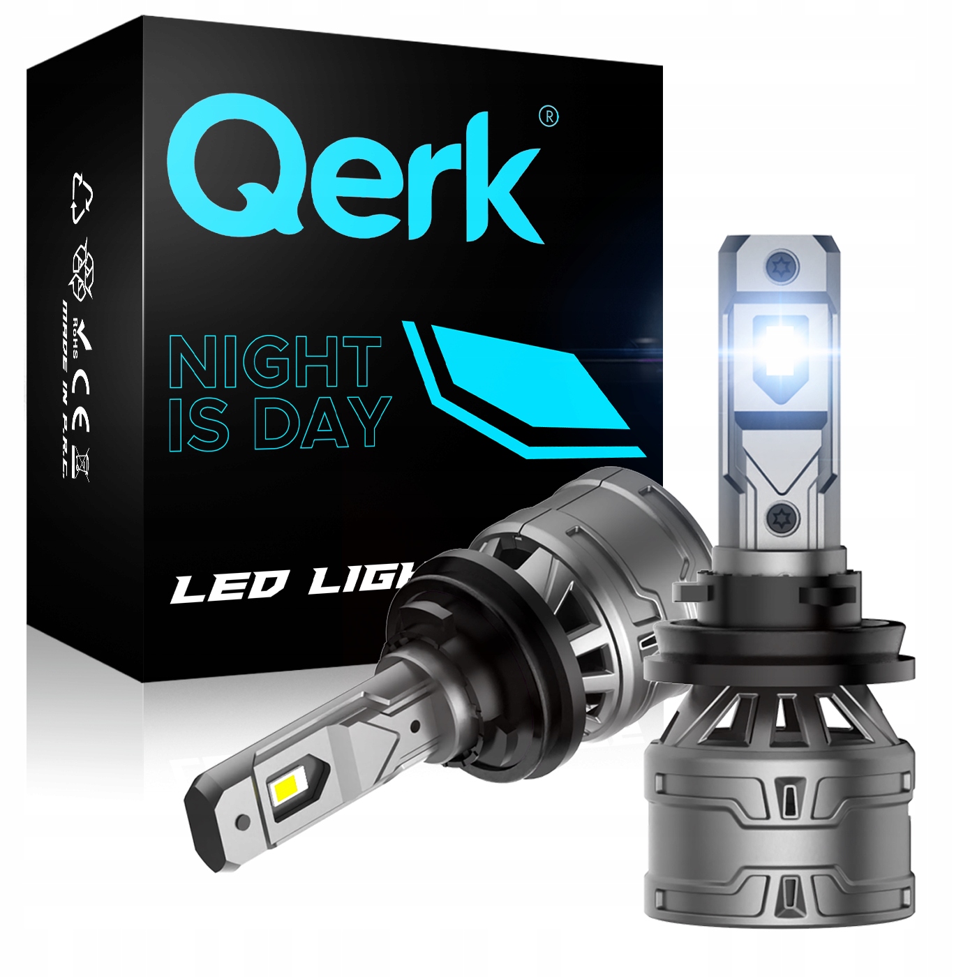 Led žárovky H11 Qerk E4 Retrofit 120W 6000K Silné Canbus Odříznutí sada.