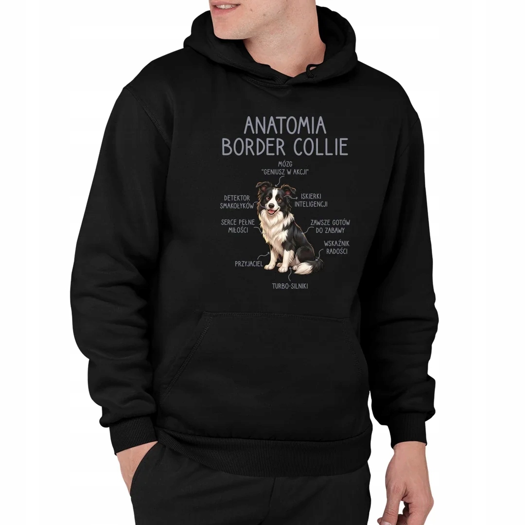 Pánská Mikina Dárek Pro Majitele Psa Anatomie border kolie Velikost XL