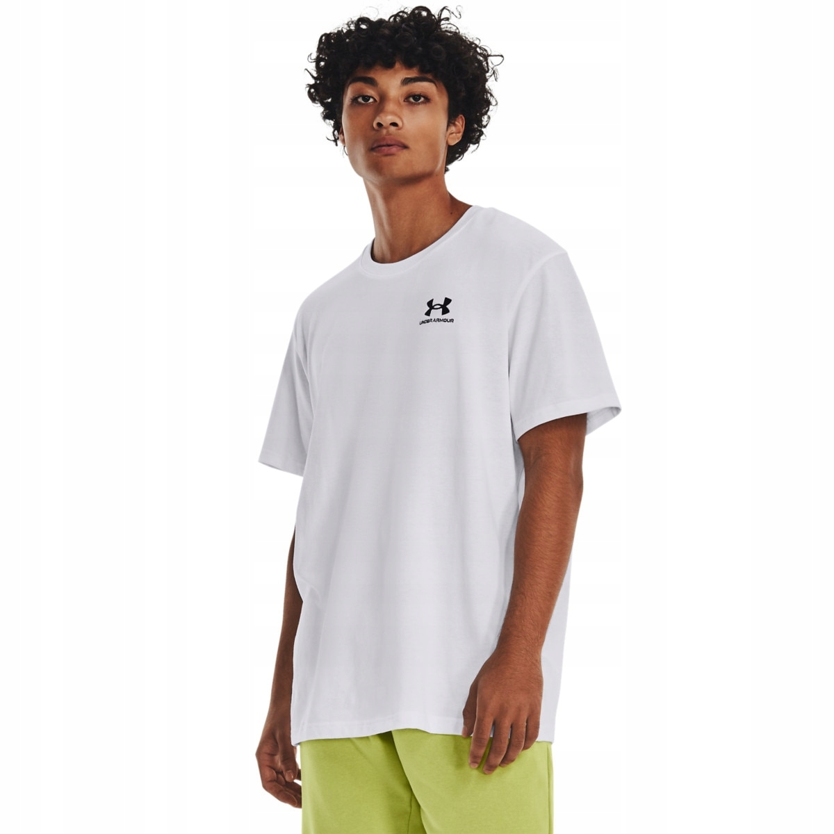 Męski t-shirt z nadrukiem Under Armour Ua Icon Fleece Crew biały