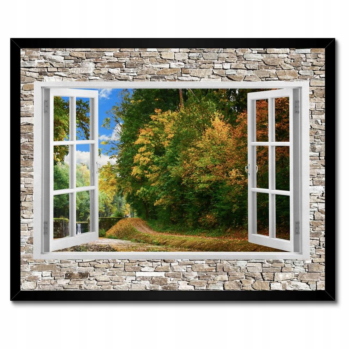 Plakáty v rámu 50x40 Podzimní pohled z okna