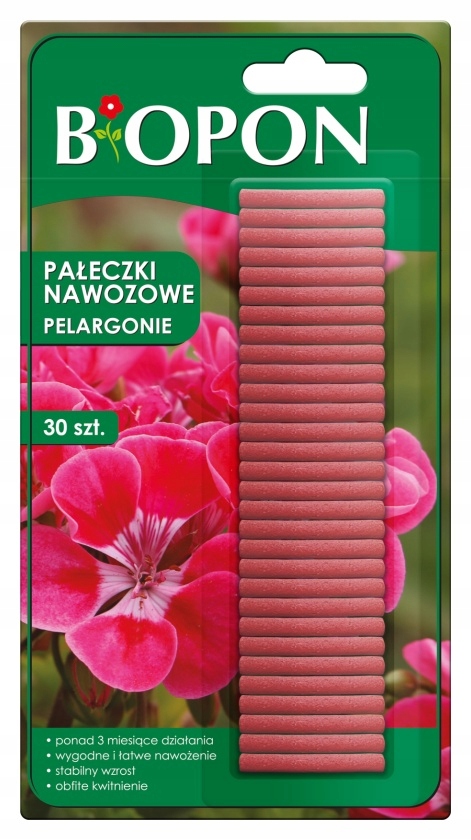

Pałeczki nawozowe do pelargonii 30 sztuk Bopon