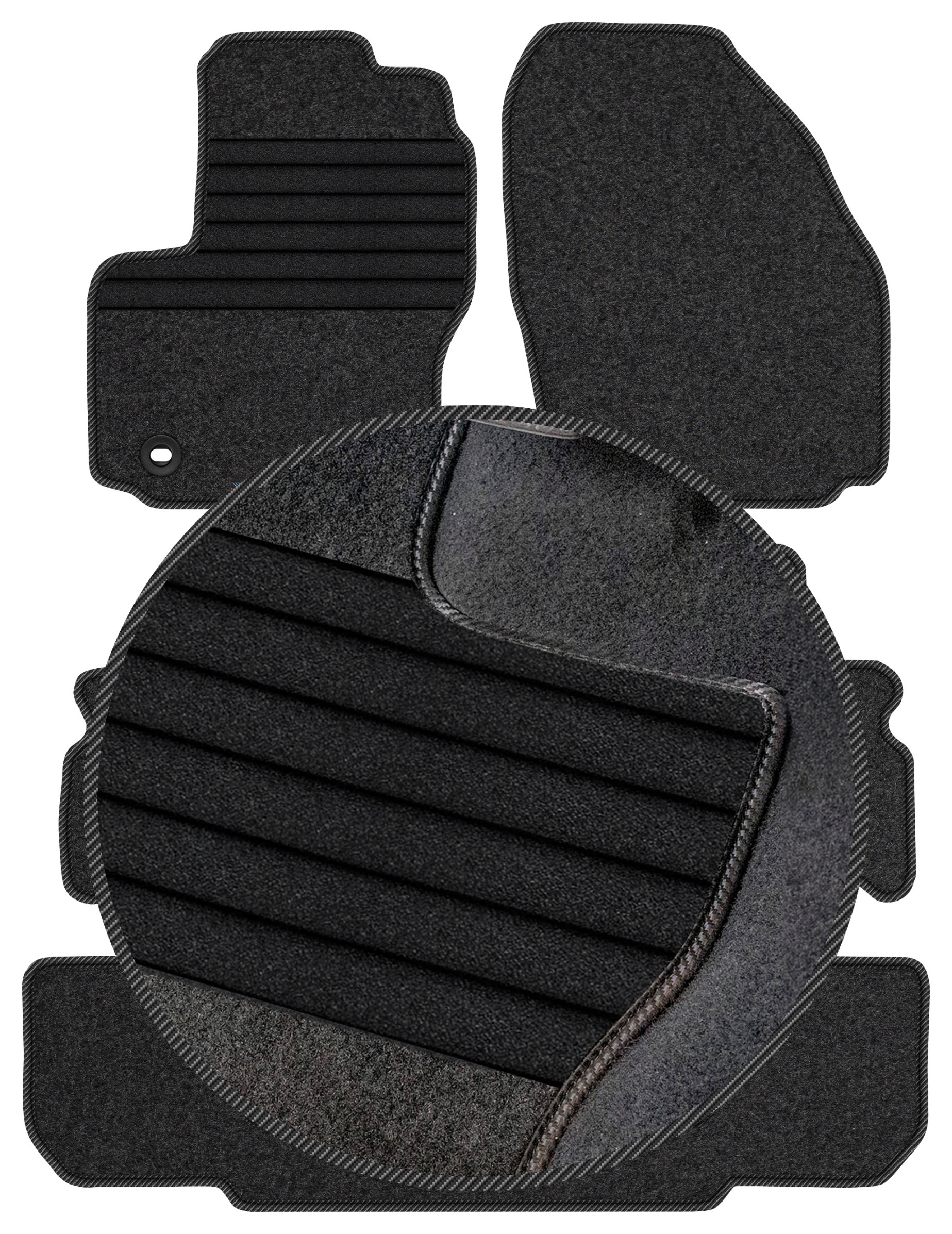 Ford S-Max I 7os 2006-2010 Velúrové stierače do auta Posilnenie
