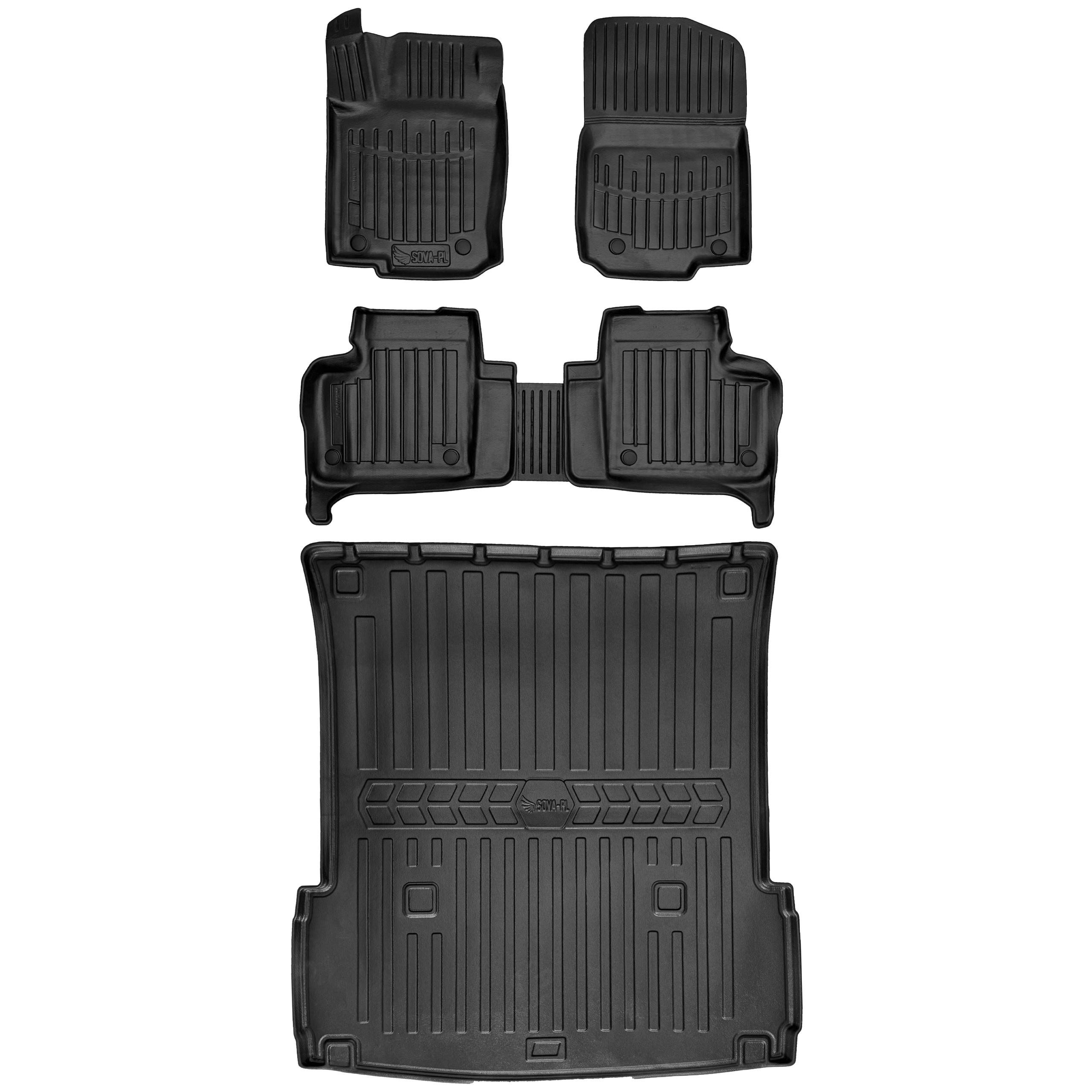 Gumowy zestaw dywaniki i mata Mercedes Gl II X166 (2012-2015) wersja 7 os=>