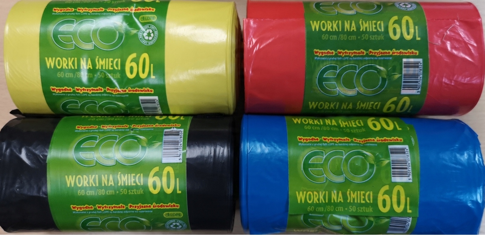 

Worki Na Śmieci Eco 60L 50SZT Bardzo Wytrzymale!