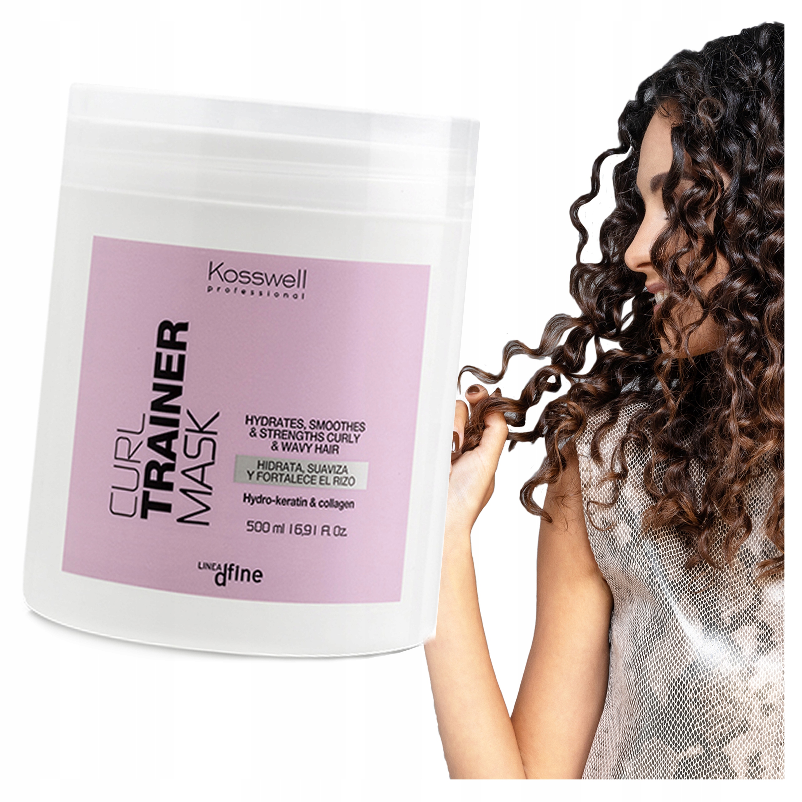 Maska pro kudrnaté vlasy a vlnové kudrlinky Hydratační s Kolagenem Kosswell Curl