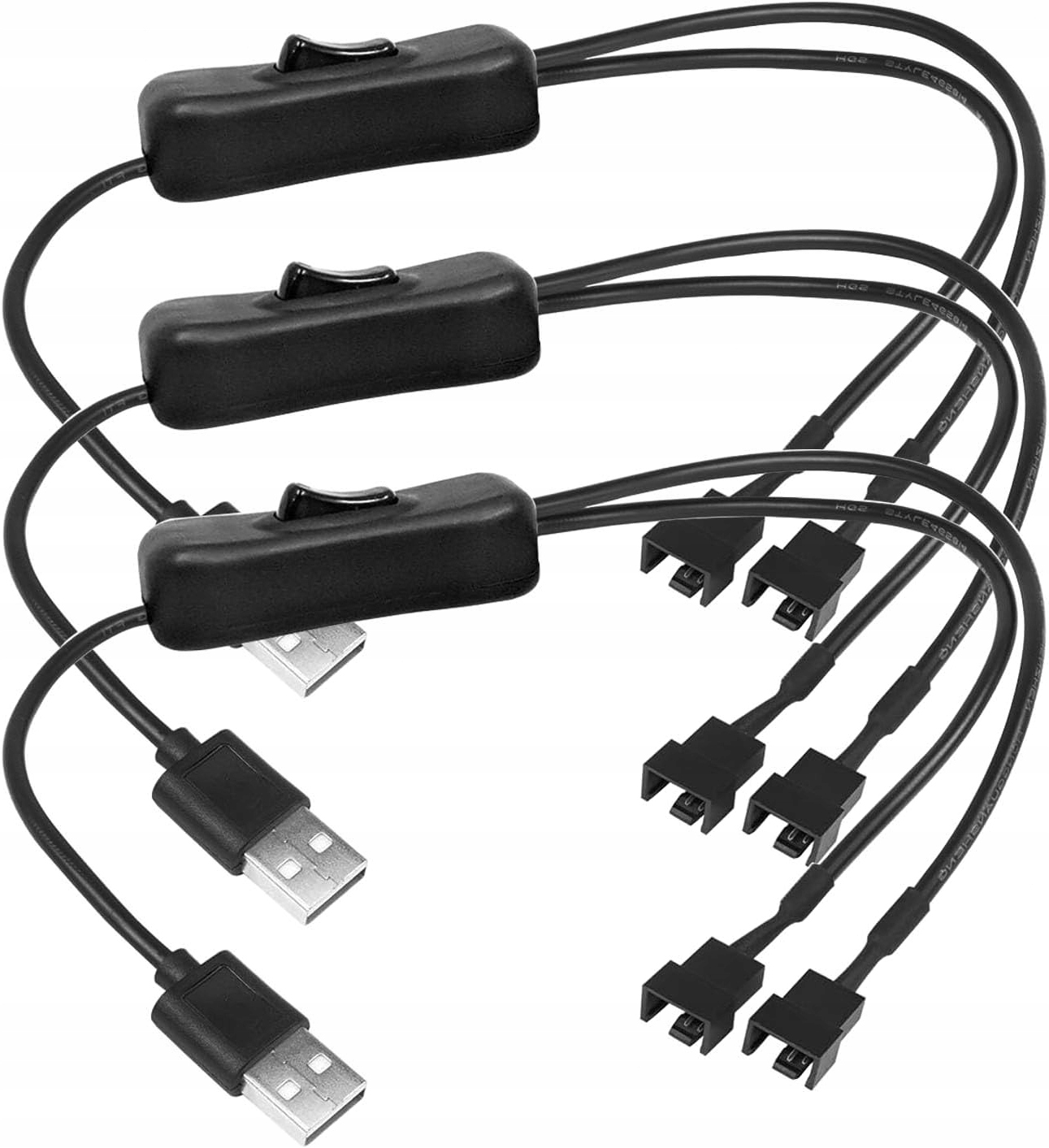KABEL USB PWM 4 PIN 3 PIN Z WLACZ WYLACZ ROZDZIELACZ WENTYLATORA 40CM