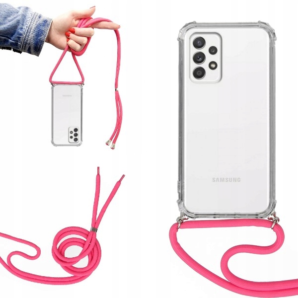 

Etui Crossbody do Samsung A52s 5G Malinowy Sznurek