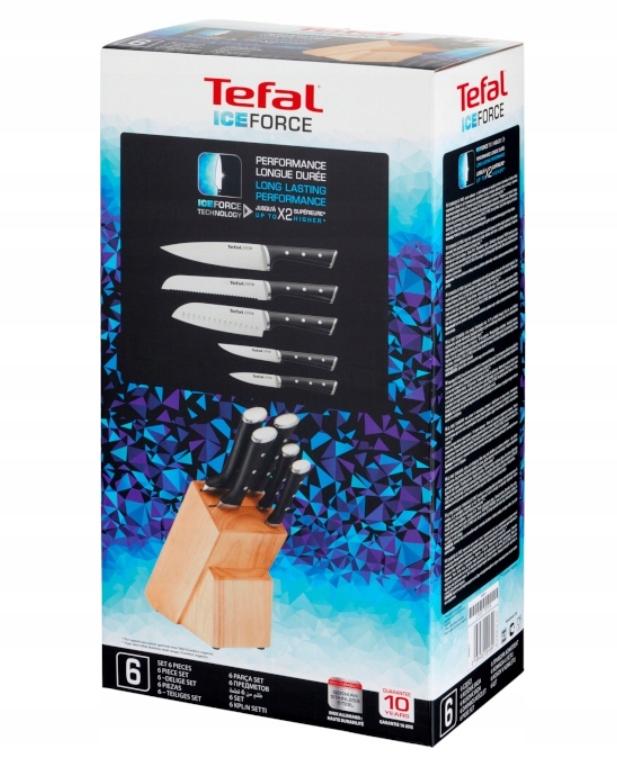 TEFAL Zestaw Noży Ice Force Blok Drewniany 5 Noży Stal Nierdzewna — miniatura 13