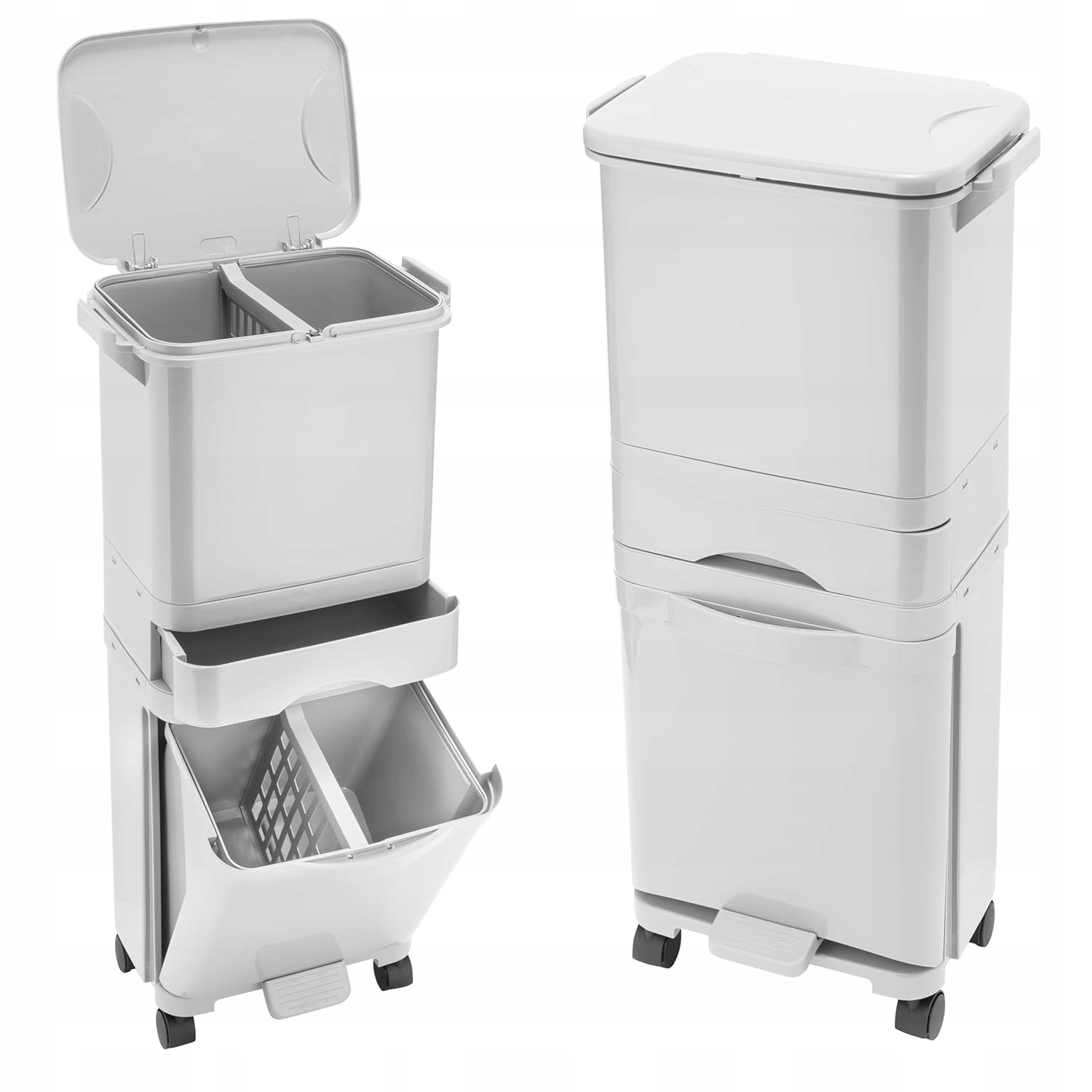 Koš na třídění odpadu, domácí odpadkový koš do kuchyně, kolečka