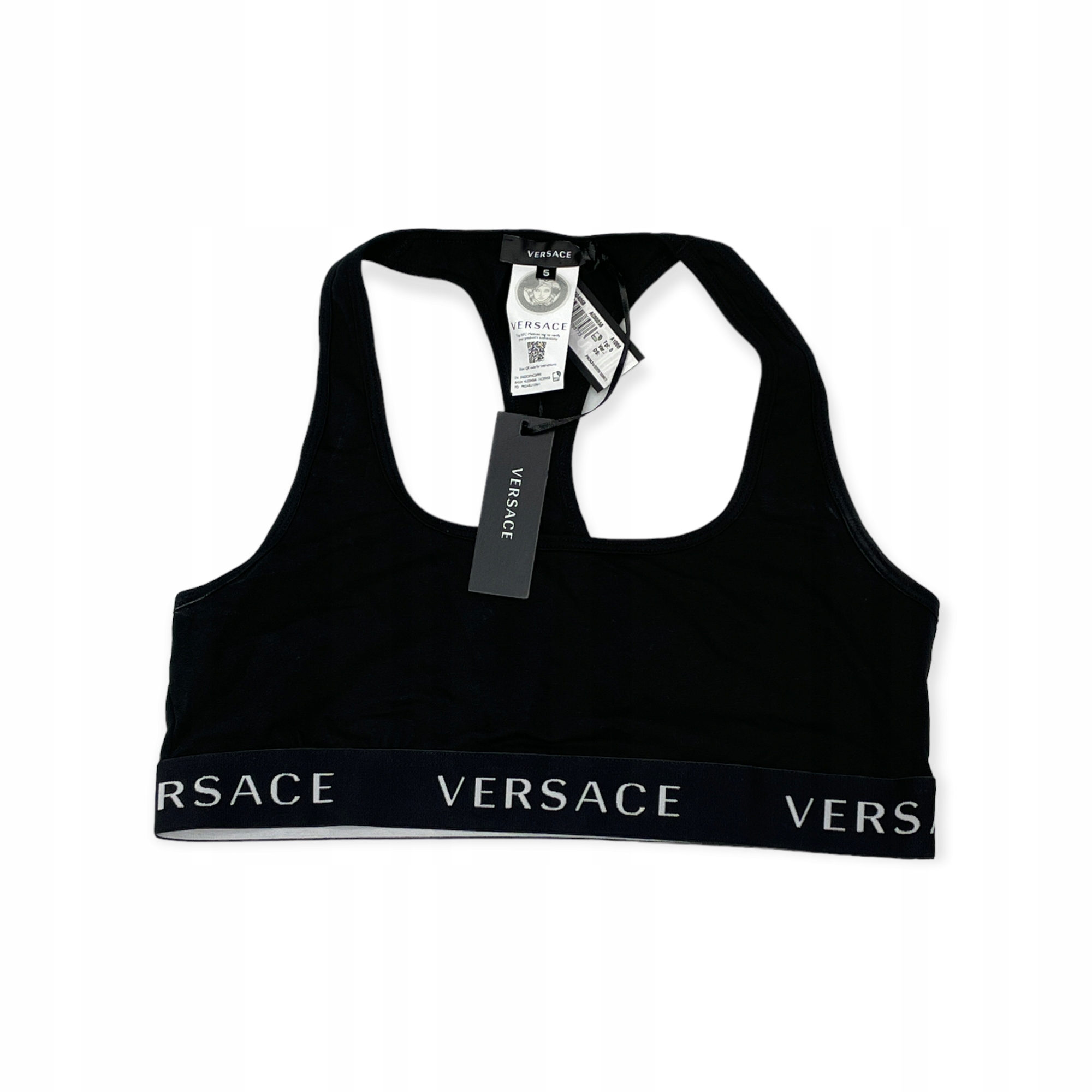 Černý hladký dámský top Versace 5 L