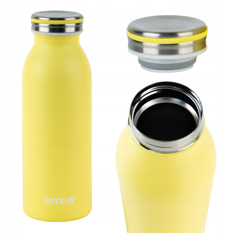 Bidon termiczny żółty zakrętka hermetyczna żółty 450 ml Kite