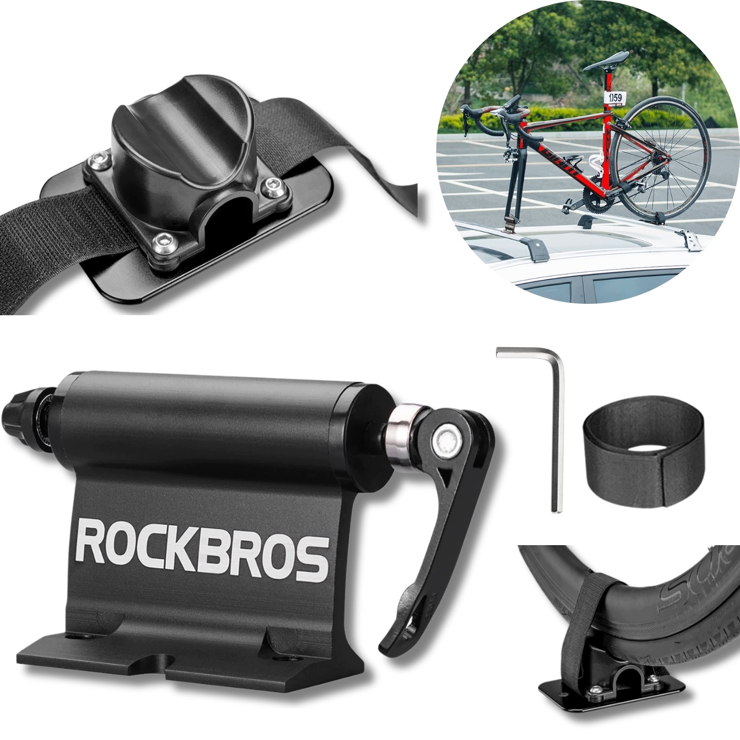 Držák Pro Upevnění Střešního Nosiče Na Silniční Kolo Mtb, Hliník Rockbros