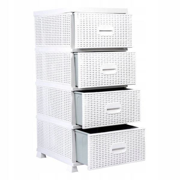 Komoda szafka K9443 biała regał rattan łazienka