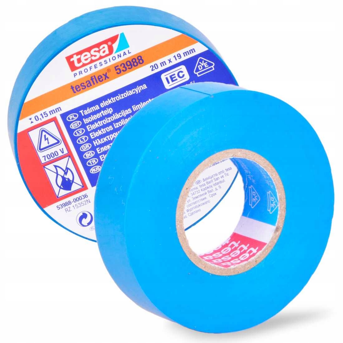 

Taśma izolacyjna tesa niebieska 20 m x 19 mm 1szt