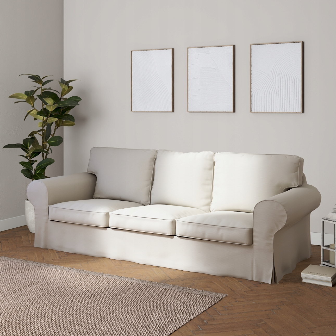 Dekoria potah na pohovku Ektorp 3-místný rozkládací Ikea šedý