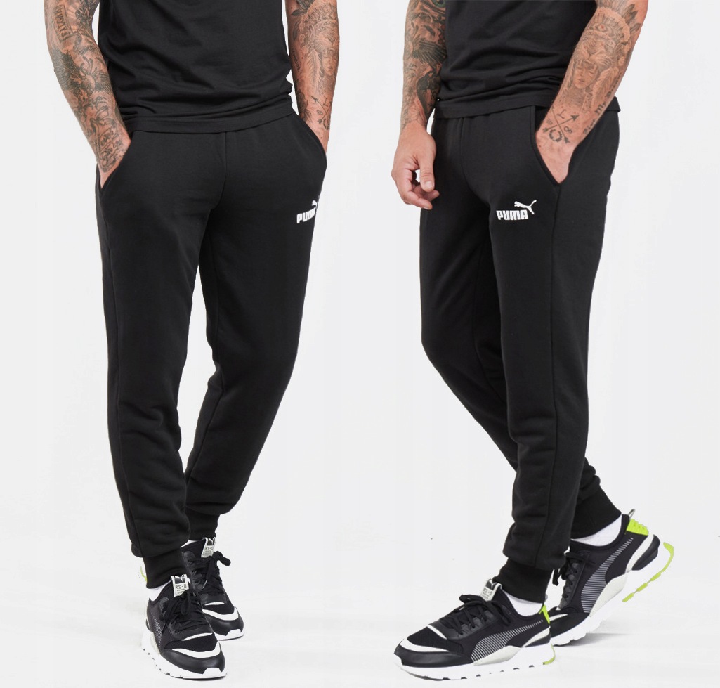 3422 Pánské Puma Bavlněné Sportovní Teplákové Kalhoty Černé