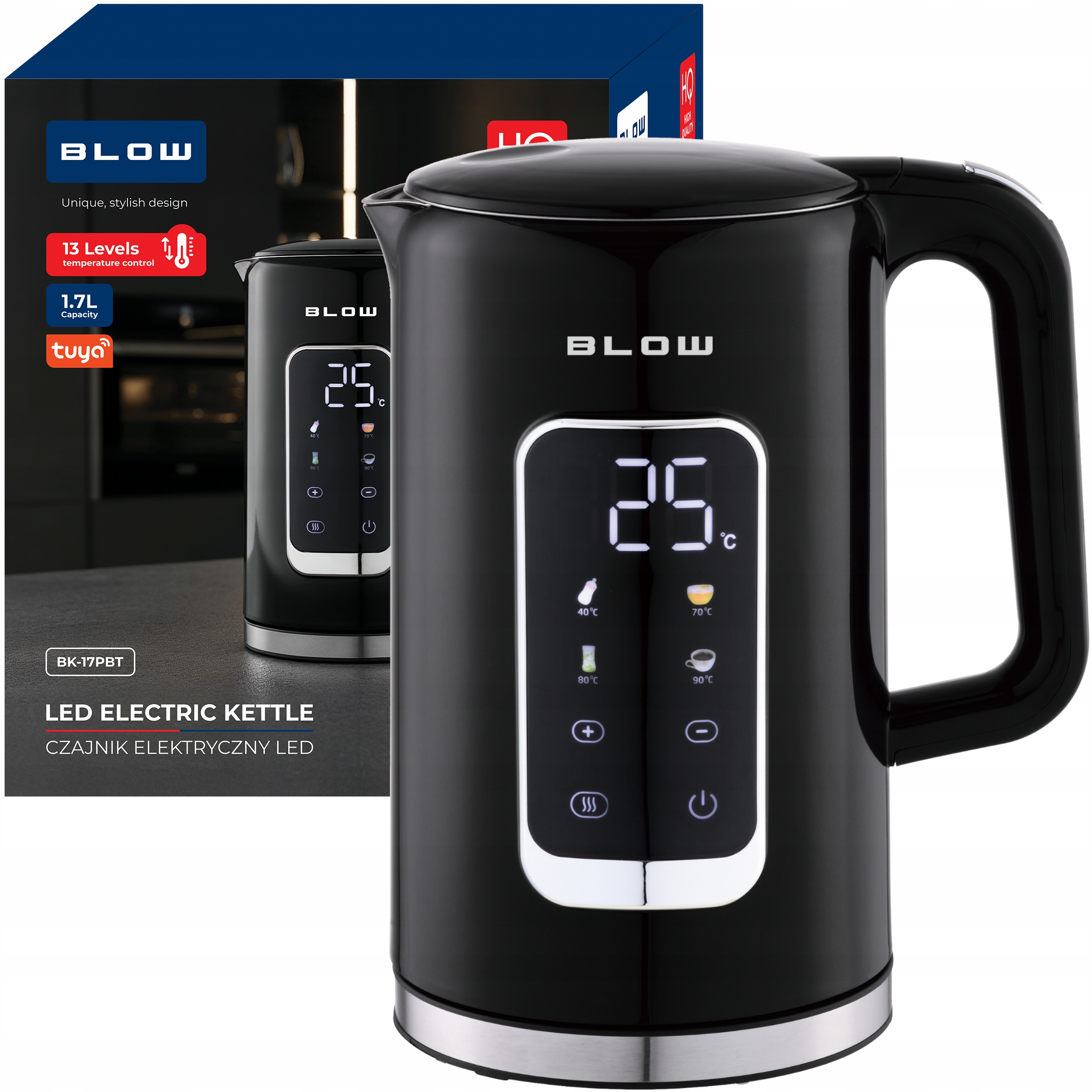 Czajnik Elektryczny 2500W 1,7L Bezprzewodowy Regulacja Temperatury Wifi