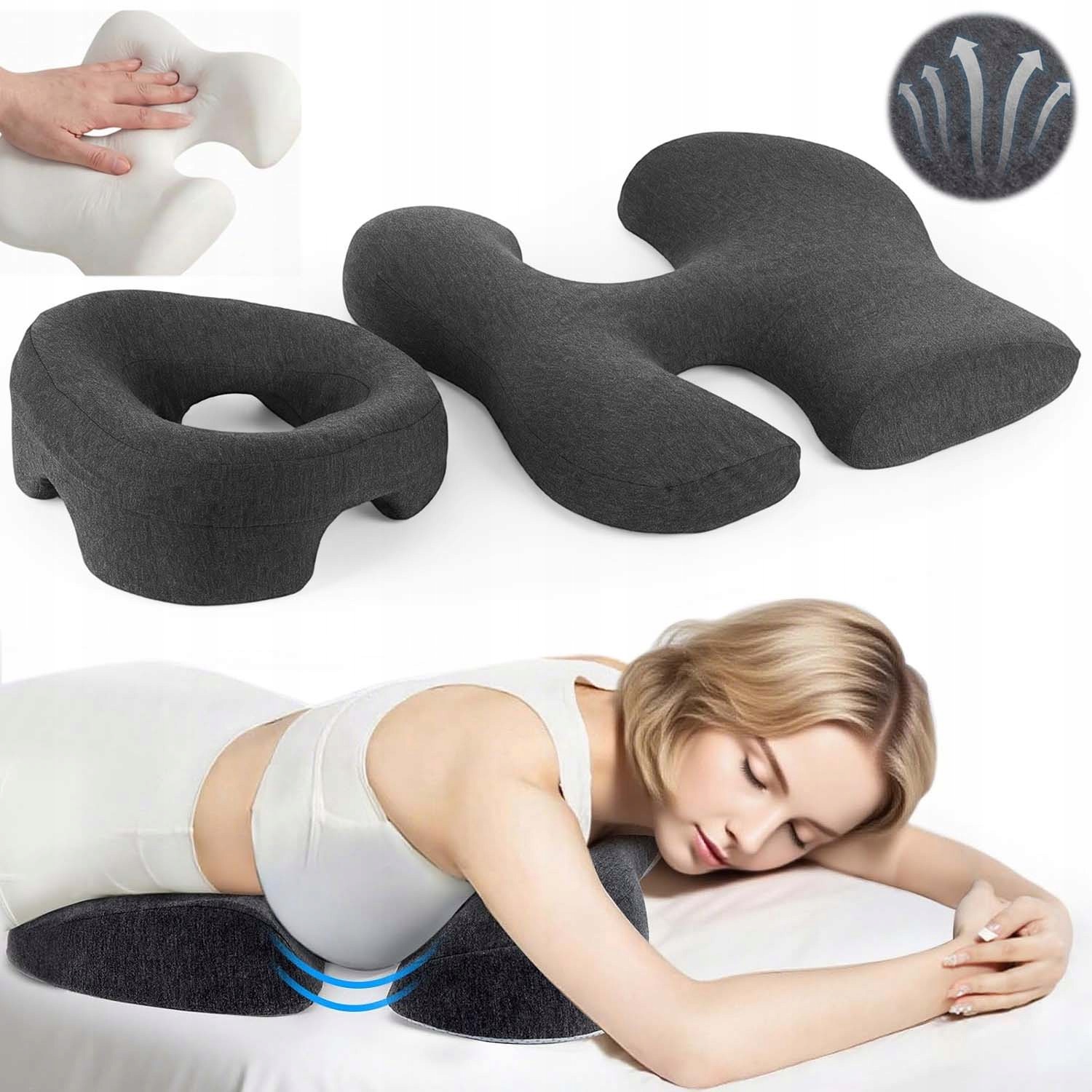 Polštář Pod Obličej Masážní Stůl Do Salonu Krásy Komfort Relaxace Šedá